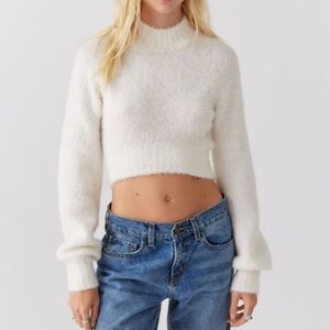 Urban Outfitters Cream Cropped Sweater